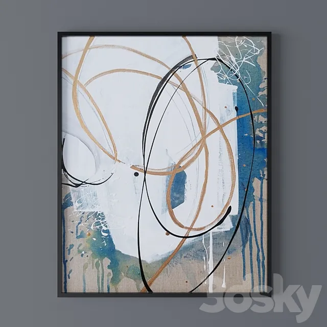 Set of abstract paintings 40 3D Model Set of abstract paintings 40 3D Model