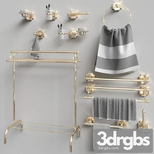 Set of Accessories for the Bathroom Berkley Gold Gaiamobili 3D Model Download