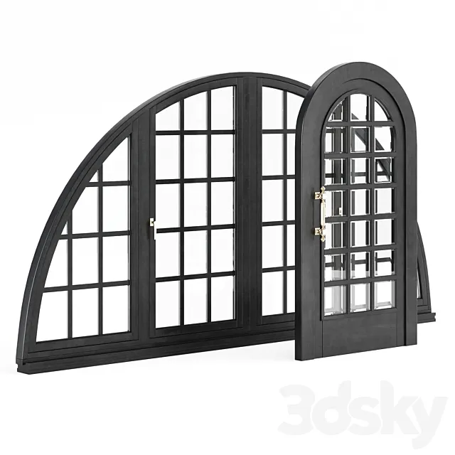 Set of arched doors and windows 3D Model