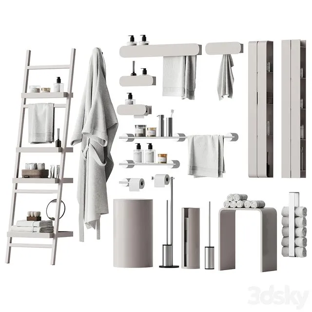 Set of bathroom accessories and decor 3 3D Model Set of bathroom accessories and decor 3 3D Model