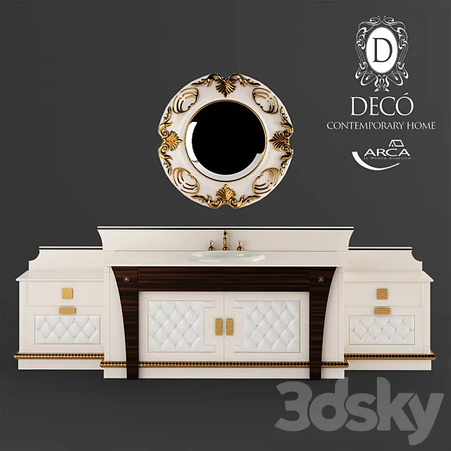Set of bathroom furniture Arca Champagne 3DModel Set of bathroom furniture Arca Champagne 3DModel