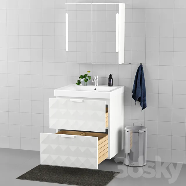 Set of bathroom furniture IKEA – GODMORGON _ ODENSVIK 3D Model Set of bathroom furniture IKEA – GODMORGON _ ODENSVIK 3D Model