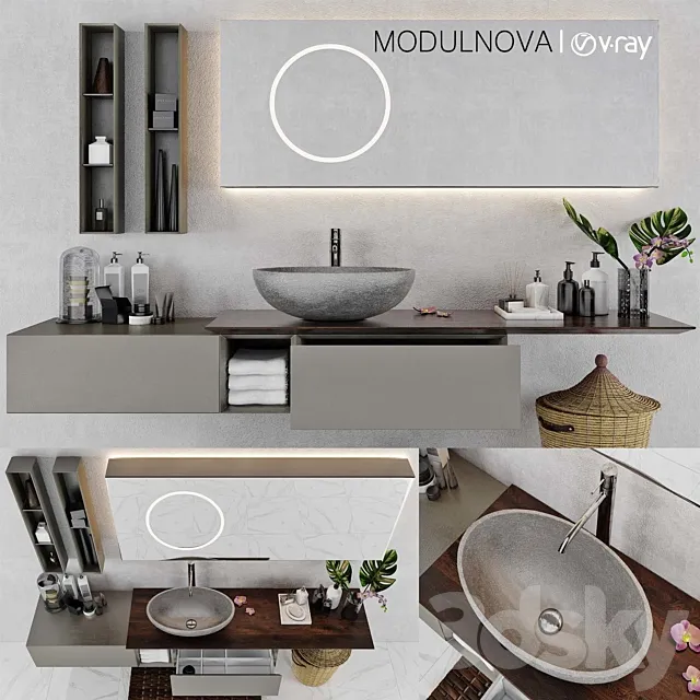 Set of bathroom furniture MODULNOVA Infinity_Decor 3DModel Set of bathroom furniture MODULNOVA Infinity_Decor 3DModel
