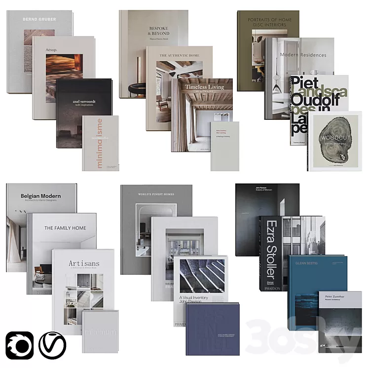 Set of Books 01 3D Model Free Download