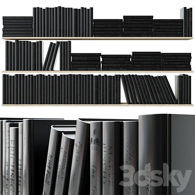 Set of books Black books_1 3DModel
