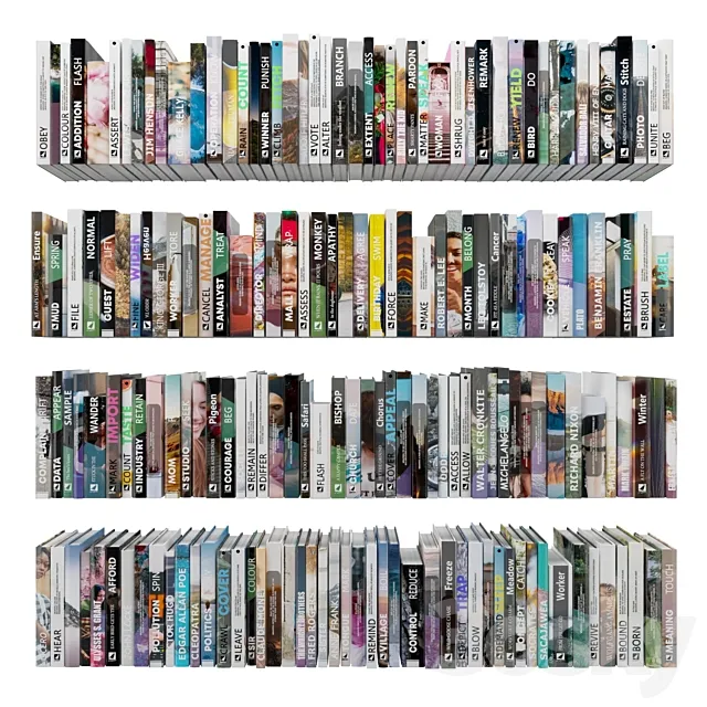 Set of books color – 7-01 3D Model