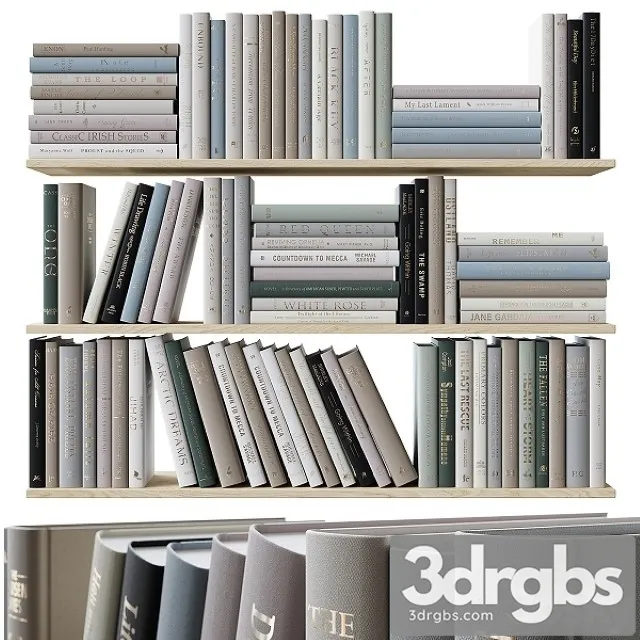 Set of Books Colored Pastel Colors 3D Model Download