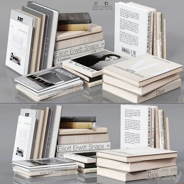 Set of Books V1 3D Model