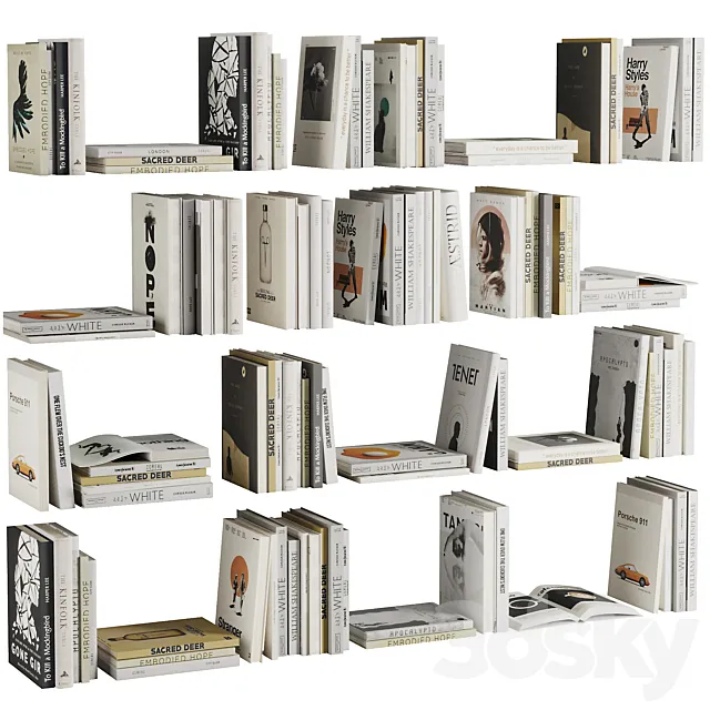 Set of Books V4 3D Model