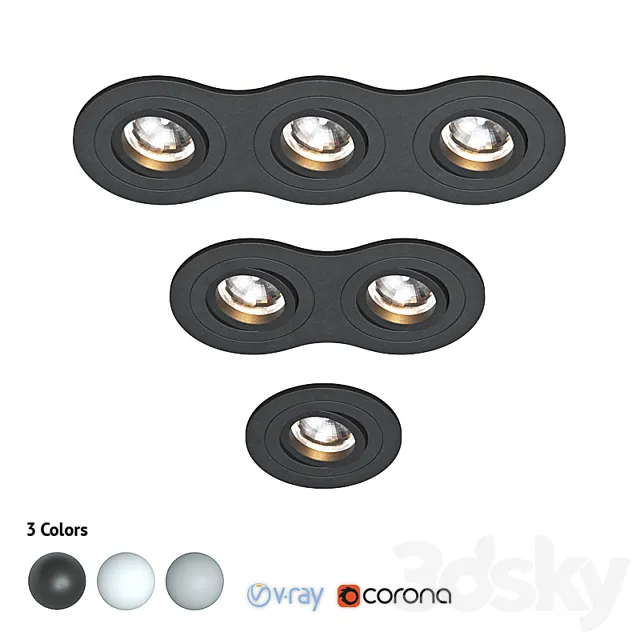 Set of built-in luminaires INTERO LS 3D Model