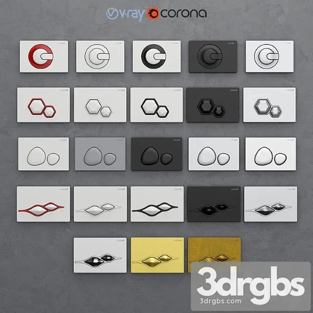 Set of Buttons for Installing Creavit 1 3D Model Download