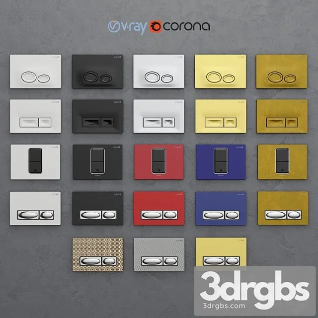 Set of Buttons for Installing Creavit 2 3D Model Download