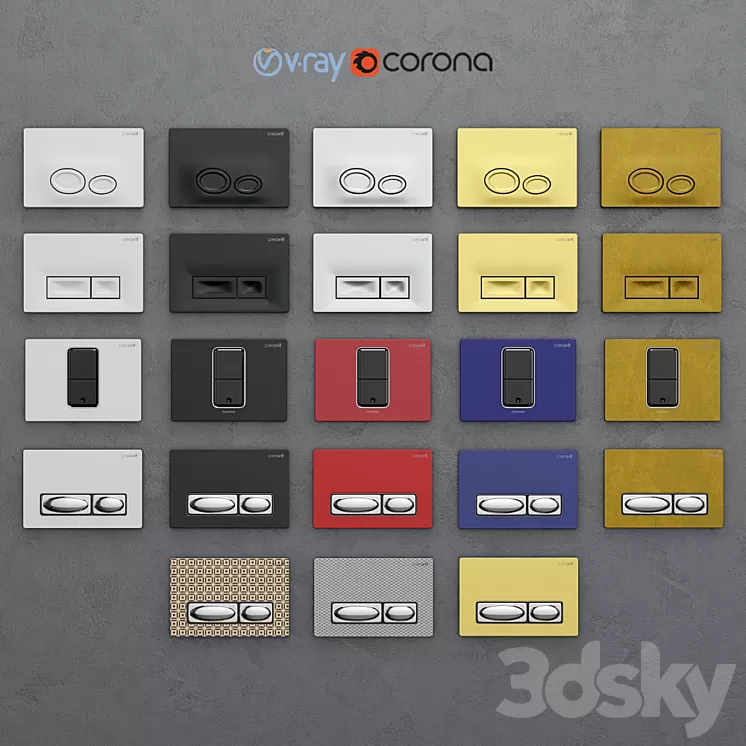 Set of buttons for installing Сreavit 2 3D Model