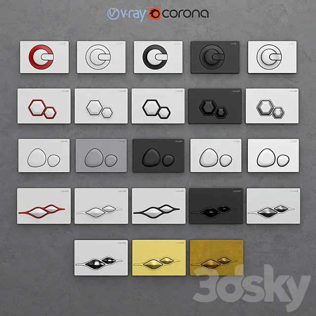 Set of buttons for installing ?reavit 1 3DModel