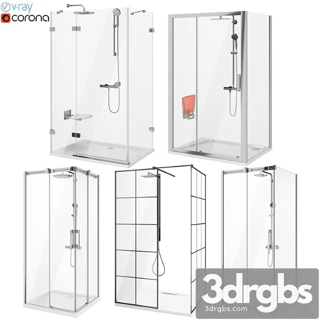 Set of Cabins Ravak and Radaway Set 89 3D Model Download Set of Cabins Ravak and Radaway Set 89 3D Model Download