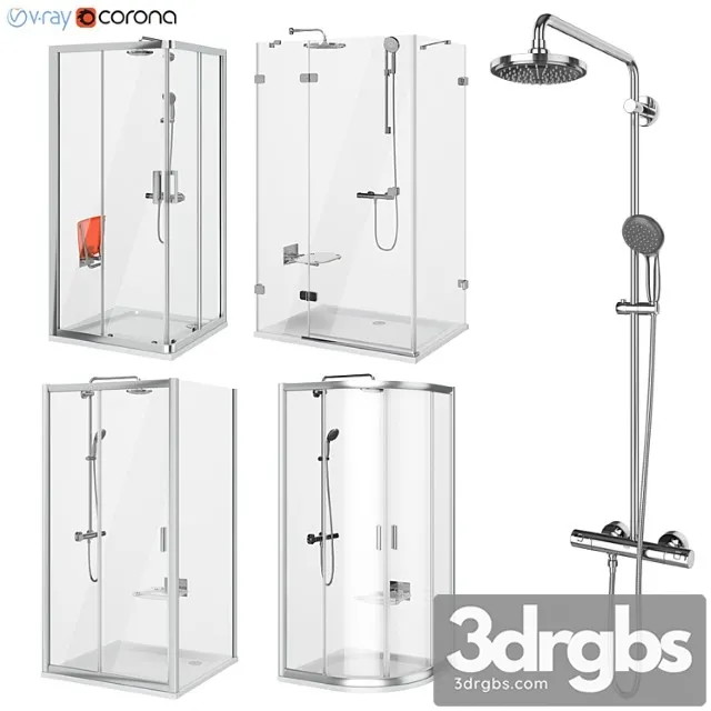 Set of Cabins Ravak Set 63 3D Model Download Set of Cabins Ravak Set 63 3D Model Download