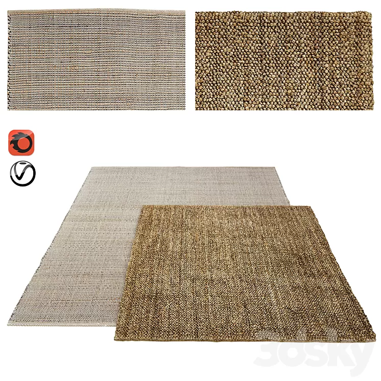 Set of carpets ZARA HOME part 4 3D Model Set of carpets ZARA HOME part 4 3D Model