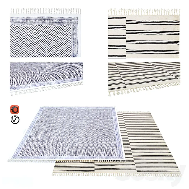 Set of carpets ZARA HOME part 5 3D Model Set of carpets ZARA HOME part 5 3D Model