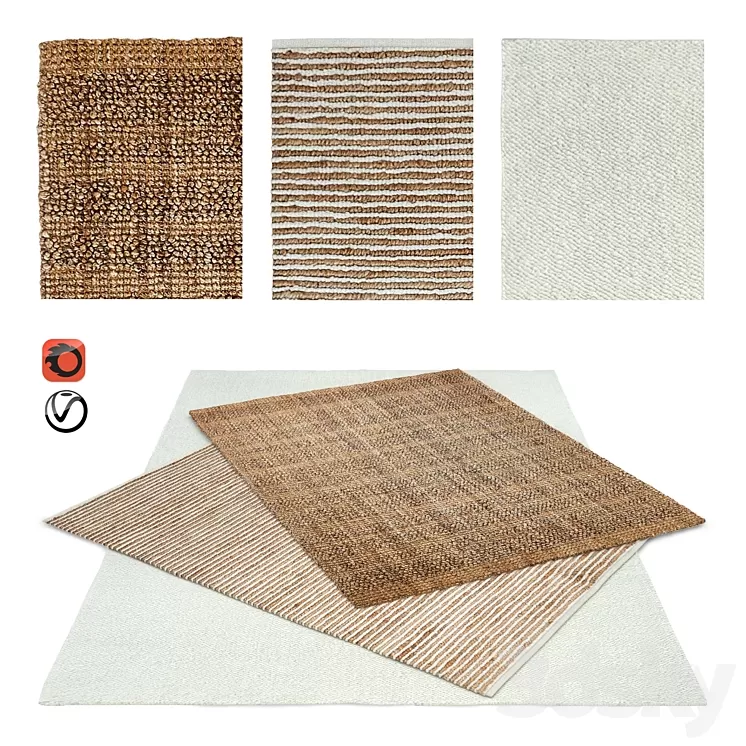 Set of carpets ZARA HOME part 6 3D Model Set of carpets ZARA HOME part 6 3D Model