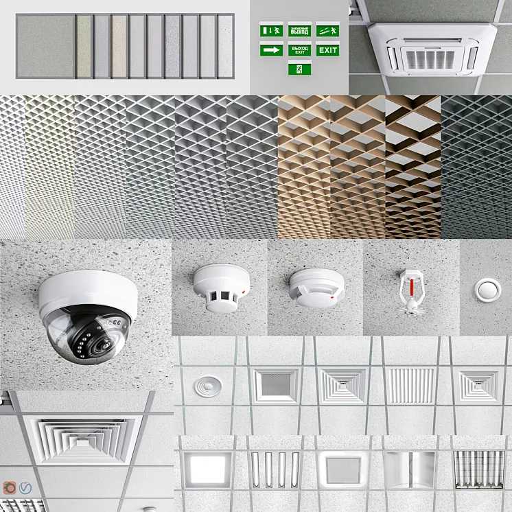 Set of ceilings Armstrong and Grilyato 3D Model Free Download Set of ceilings Armstrong and Grilyato 3D Model Free Download