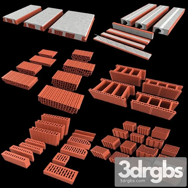 Set of Ceramic Blocks Phoroterm 3D Model Download Set of Ceramic Blocks Phoroterm 3D Model Download