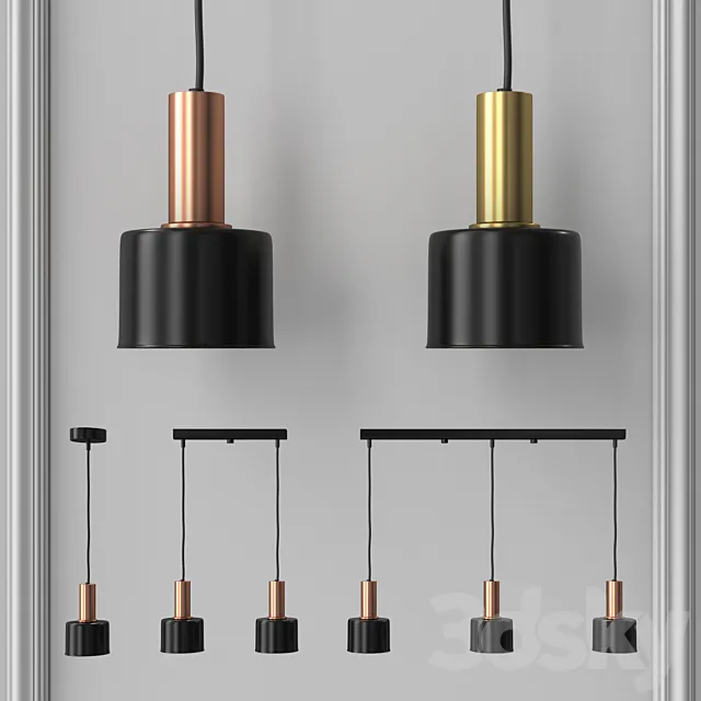 Set of chandeliers of the City collection by NB Light 3D Model Set of chandeliers of the City collection by NB Light 3D Model