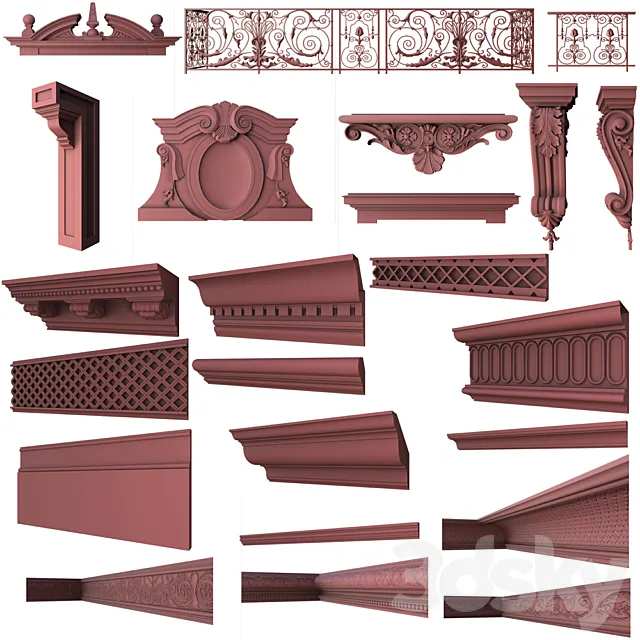 Set of classical elements 3D Model Set of classical elements 3D Model