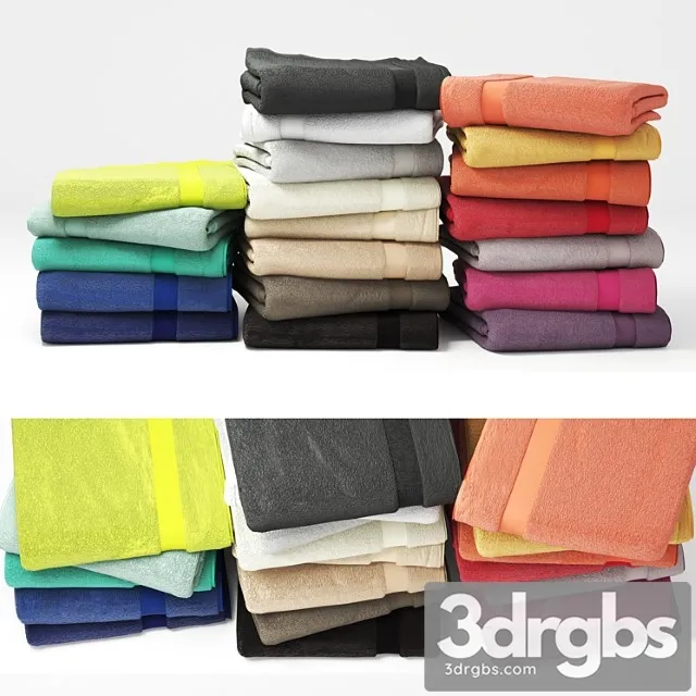 Set of Colorful Towels 2 3D Model Download