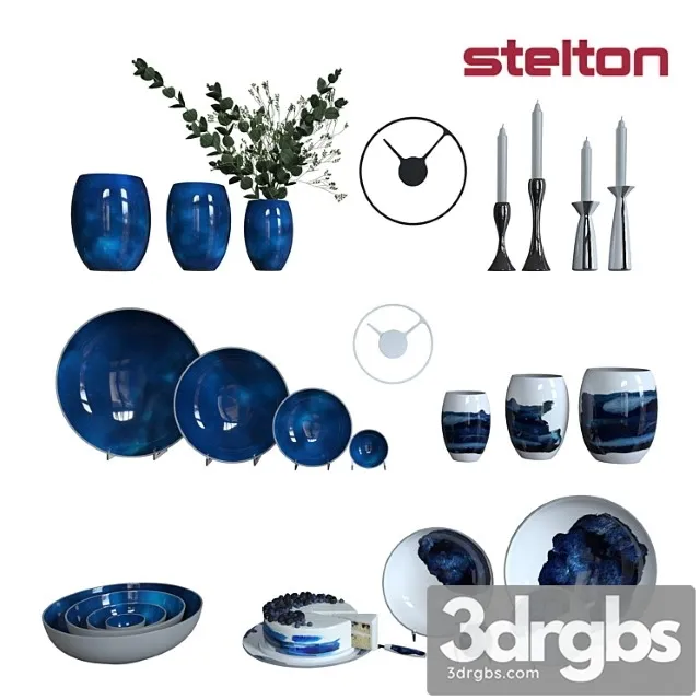 Set of cookware stelton stockholm and cake 3D Model Download