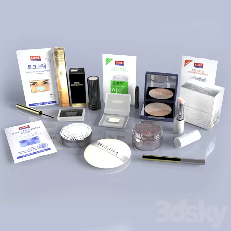 set of cosmetics 3D Model