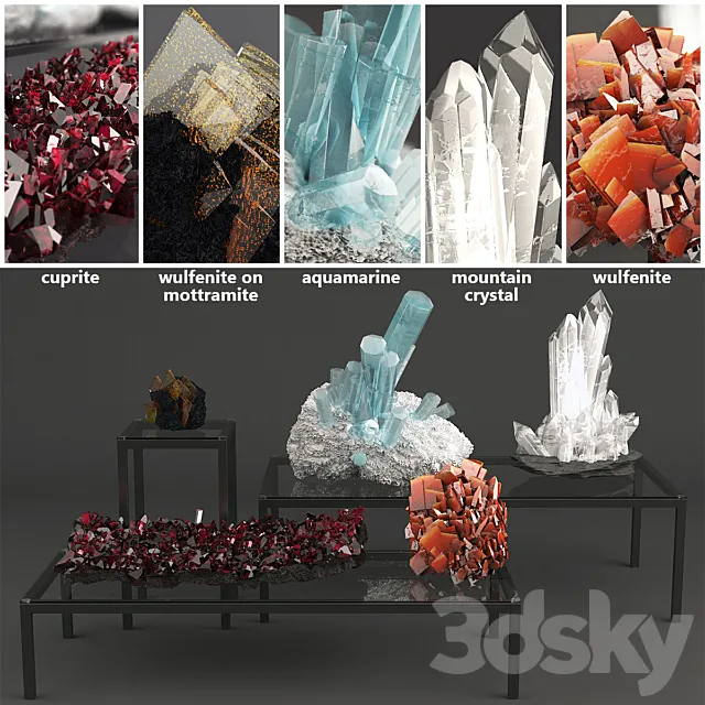 Set of Crystals 3D Model Set of Crystals 3D Model