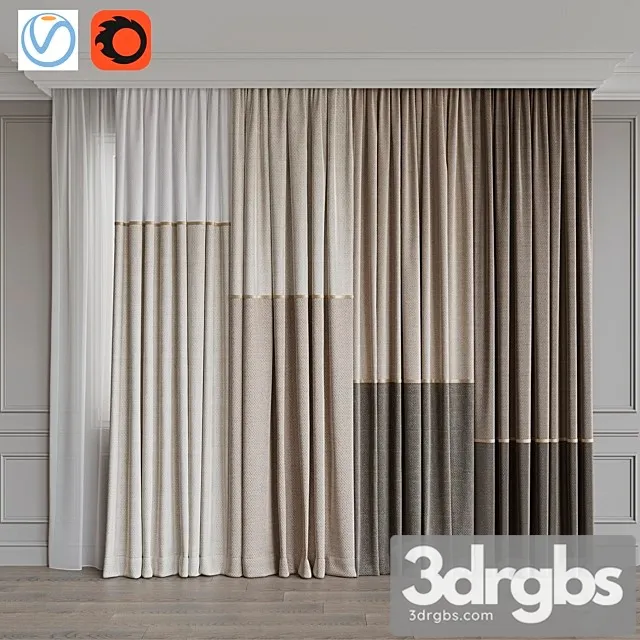 Set of Curtains 3D Model Download