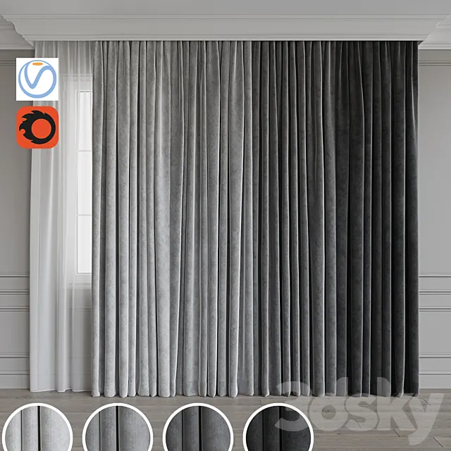 Set of curtains 65 3DModel Set of curtains 65 3DModel
