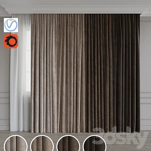 Set of curtains 66 3DModel Set of curtains 66 3DModel