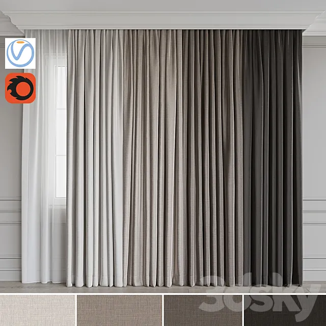 Set of curtains 72 3DModel Set of curtains 72 3DModel