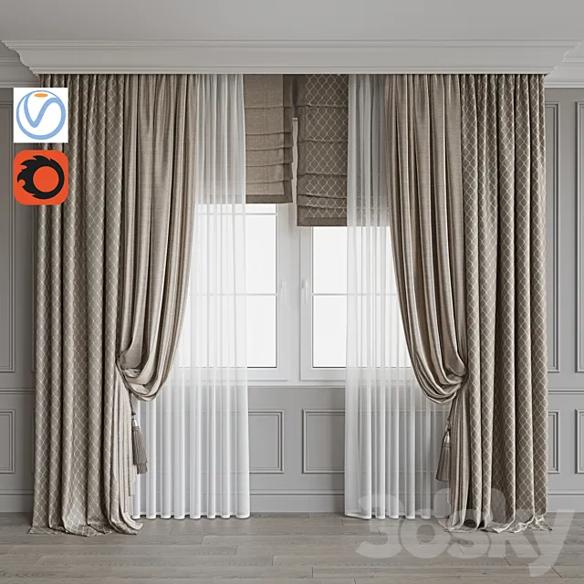 Set of curtains 82 3DModel Set of curtains 82 3DModel
