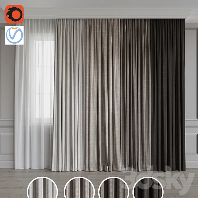 Set of curtains 86 3DModel