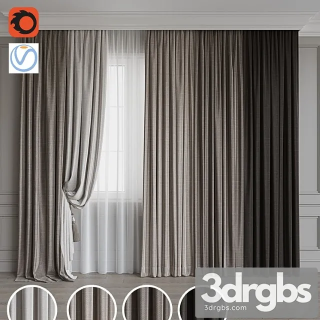 Set Of Curtains 88 3D Model Download