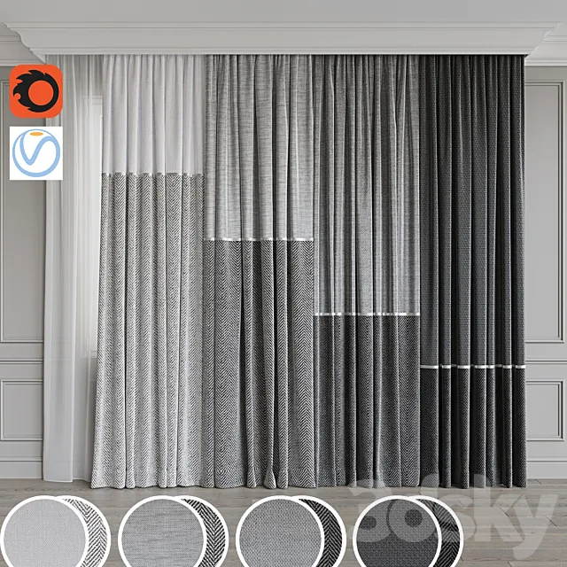 Set of curtains 95 3D Model