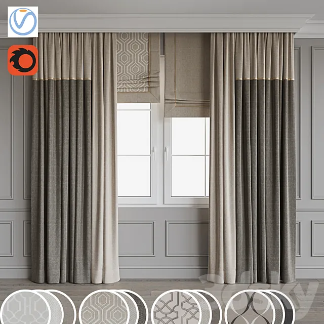 Set of curtains 97 3D Model