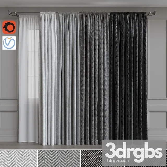 Set of curtains on the cornice 20. gray range Set of curtains on the cornice 20. gray range