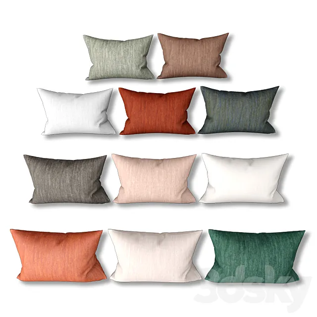 Set of decorative cushions (Set 002). 3D Model Set of decorative cushions (Set 002). 3D Model