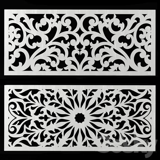 Set of decorative panels 6 3D Model Set of decorative panels 6 3D Model