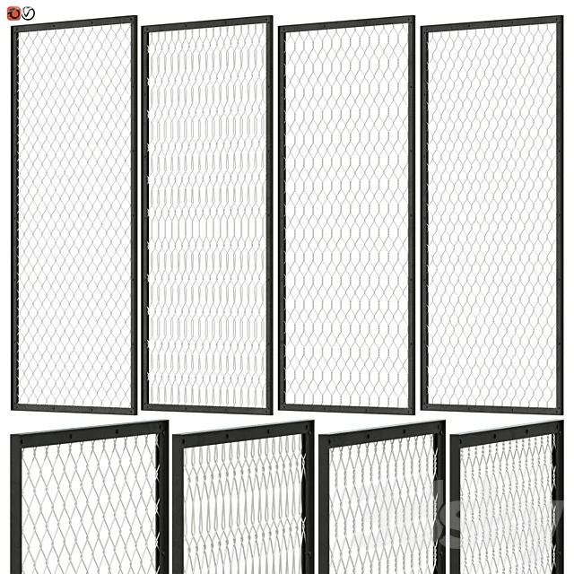 Set of decorative panels in the Loft style 01 3D Model Set of decorative panels in the Loft style 01 3D Model