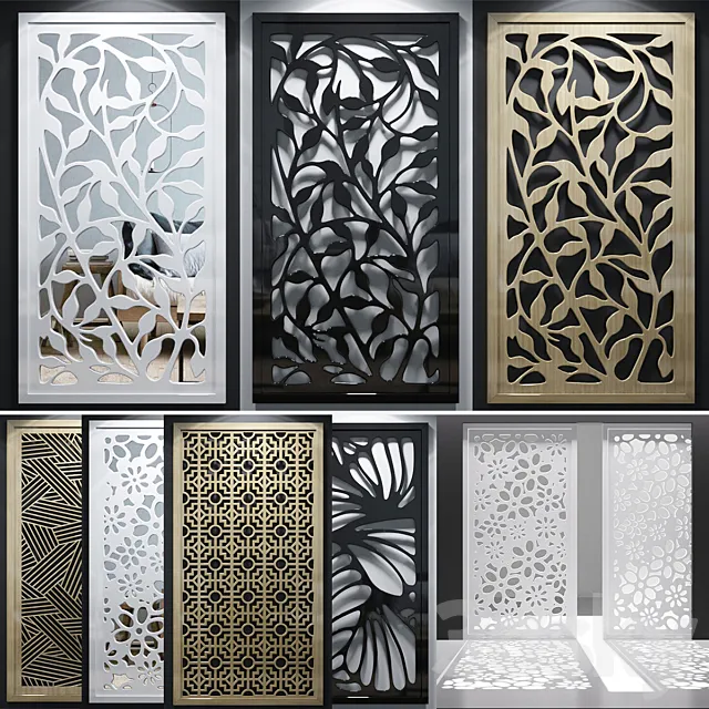 Set of decorative panels_02 3D Model Set of decorative panels_02 3D Model