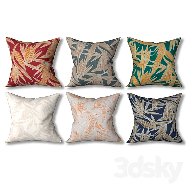Set of decorative pillows (Set 08). 3D Model Set of decorative pillows (Set 08). 3D Model