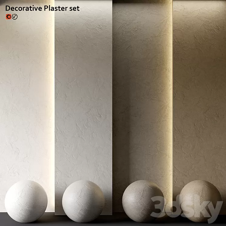 Set of decorative plaster 3D Model