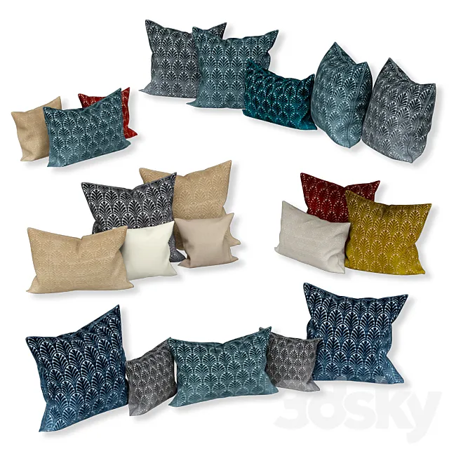 Set of decorative sofa cushions (Set 042). 3DModel Set of decorative sofa cushions (Set 042). 3DModel