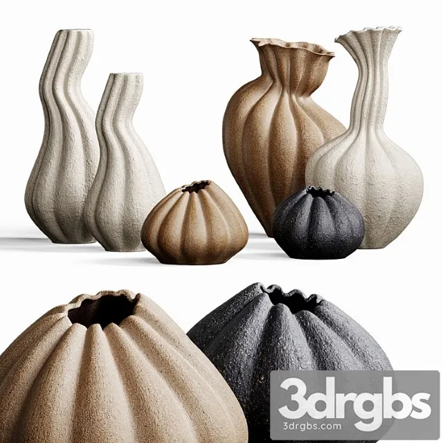 Set Of Decorative Vases Malene Knudsen 3D Model Download