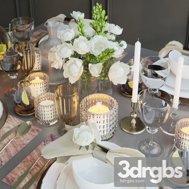 Set Of Dishes 03 3D Model Download Set Of Dishes 03 3D Model Download